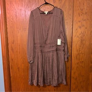 Brown Long Sleeve Dress